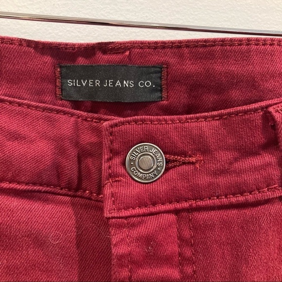 SILVER JEANS CO Sz 29 x 29  Skinny Mid-Rise Red NWT - Picture 2 of 8